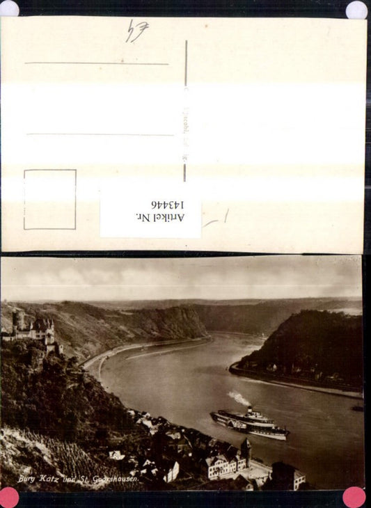 143446,Burg Katz u. St Goarshausen Schiff Dampfer