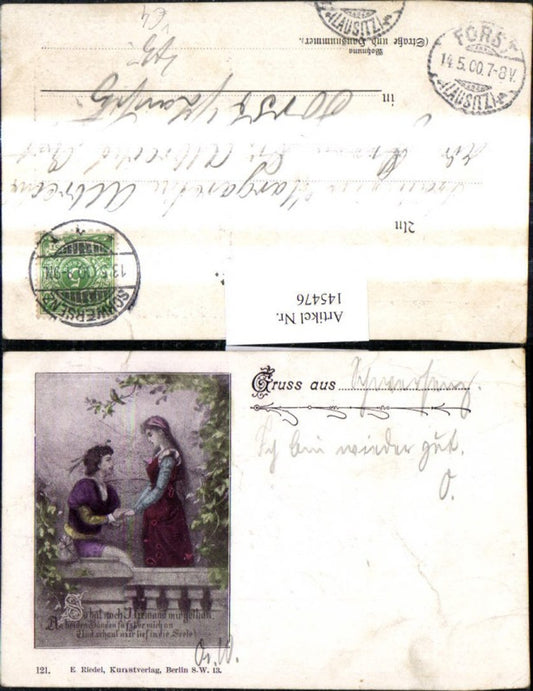 145476,Künstler Ak Paar halten Händchen Liebe Spruch Text pub E. Riedel 121