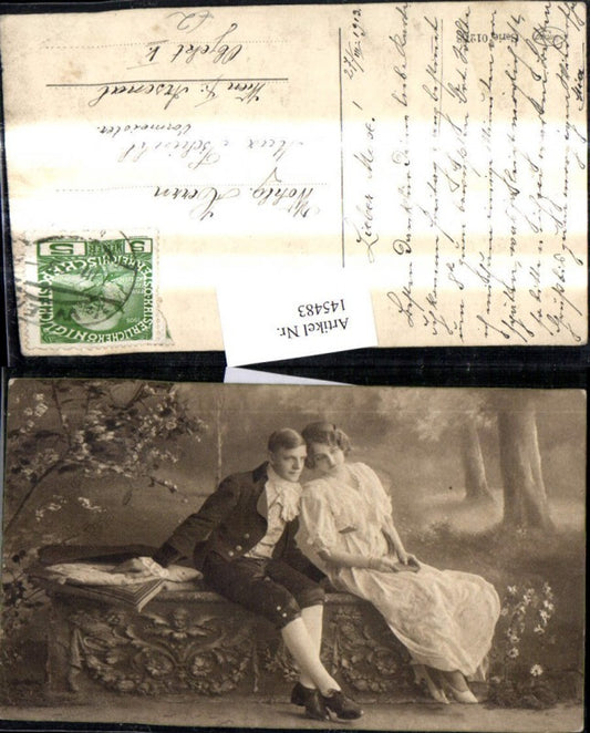 145483,Liebe Paar sitzt Kopf a. Kopf a. Bank