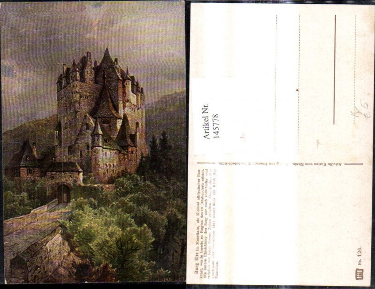 145778,Künstler Ak Nikolai von Astudin Burg Eltz b. Wierschem Münstermaifeld in Rheinland-Pfalz