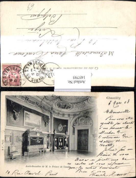 145795,Chantilly Anichambre d M. le Prince de Conde Schloss Innenansicht