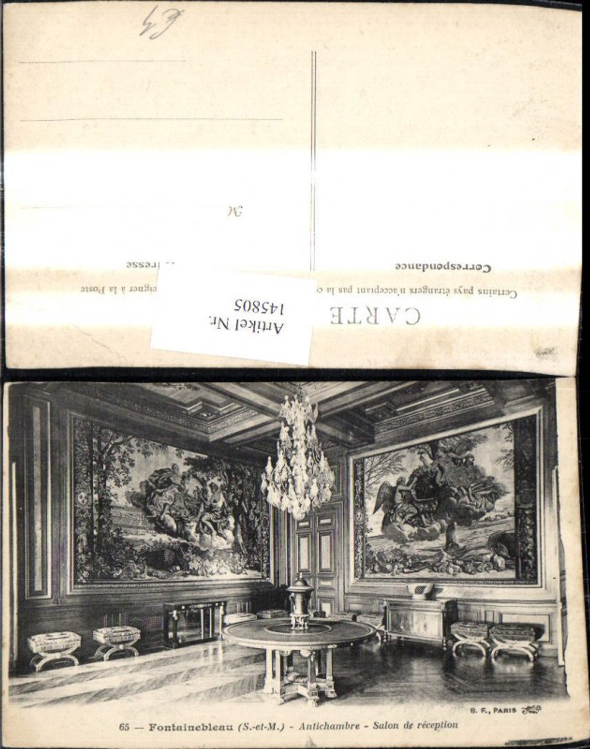 145805,Fontainebleau Antichambre Salon de reception Schloss Innenansicht