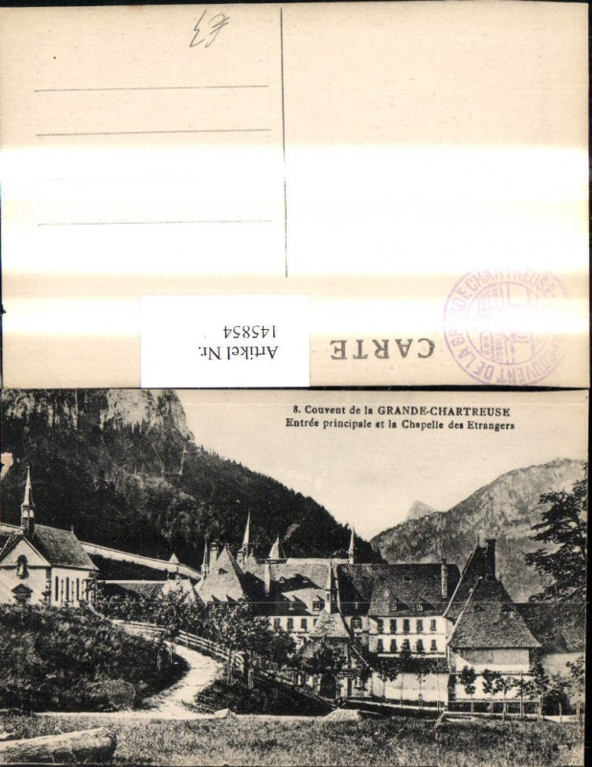 145854,Couvent de la Grande Chartreuse Entree prinicipale et la Chapelle des Etrangers Schloss Kloster