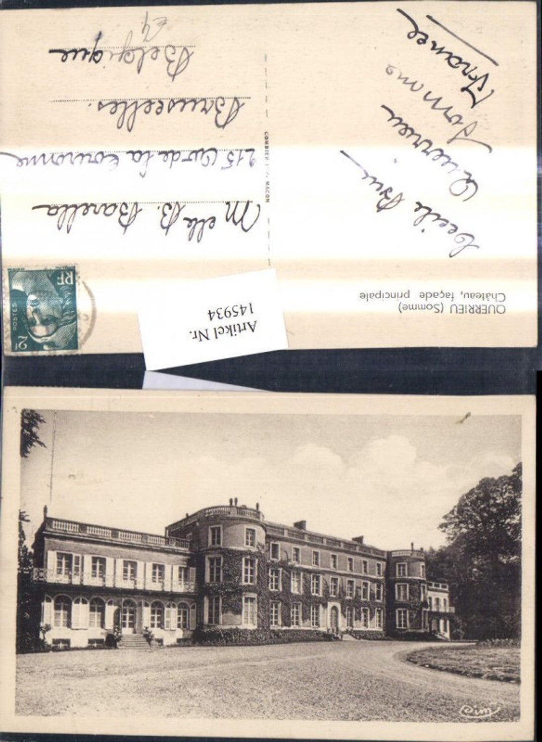 145934,Querrieu Somme Chateau facade principale