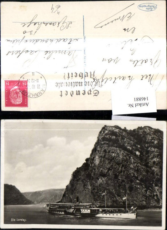 146881,Binnenschiff Schiff b. Loreleyfelsen Die Loreley Rhein Chriemhilde