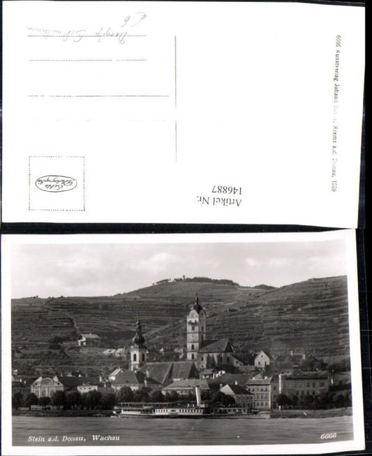 146887,Foto Ak Binnenschiff Schiff Schönbrunn Stein a. d. Donau Wachau