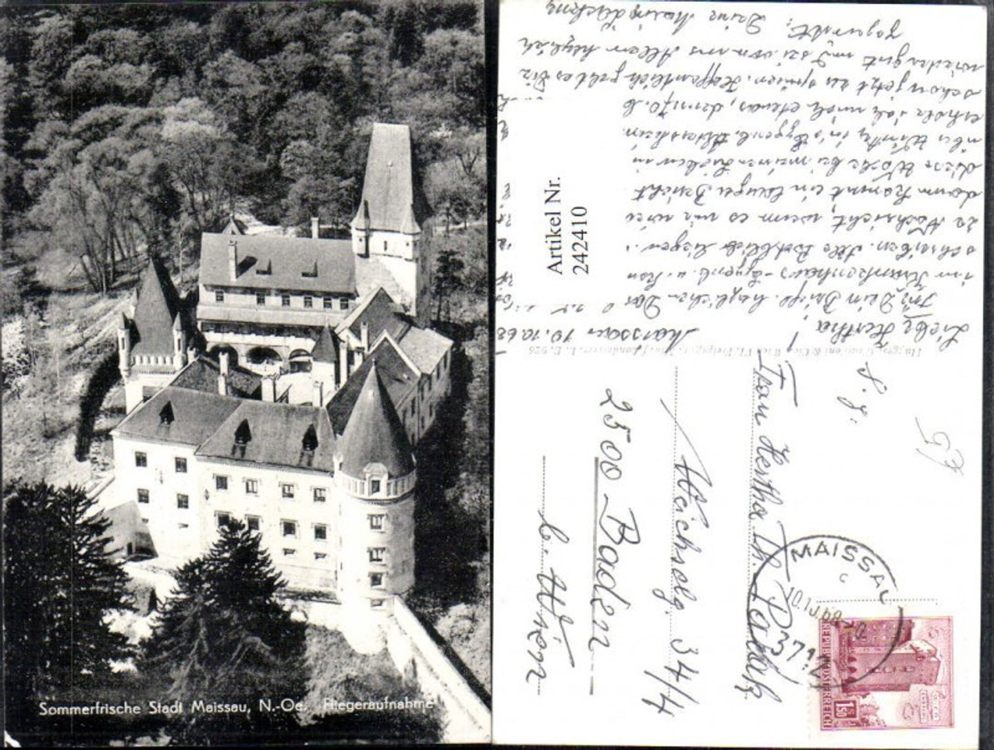 242410, Maissau Castle, aerial view