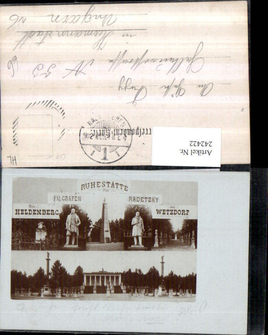 242422,Heldenberg b. Wetzdorf Ruhestätte Gedenkstätte Grafen Radetzky Mehrbildkarte