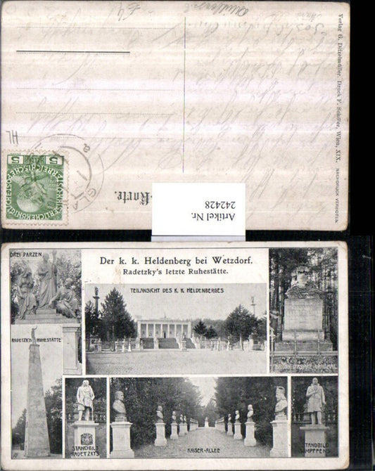 242428,Heldenberg b. Wetzdorf Radetzkys Ruhestätte Kaiser-Allee Mehrbildkarte