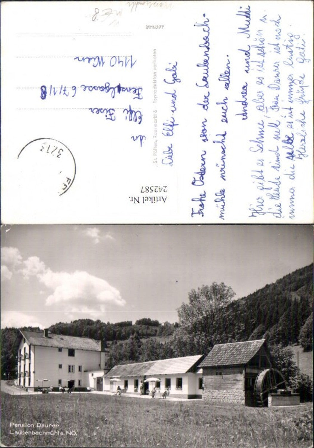 242587,Pension Daurer Laubenbachmühle b. Frankenfels Wassermühle