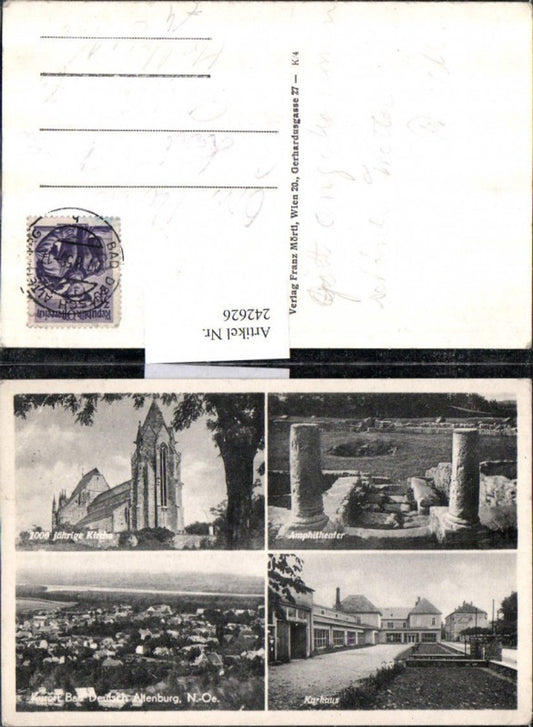 242626,Bad Deutsch-Altenburg Totale Kirche Amphitheater Kurhaus Mehrbildkarte