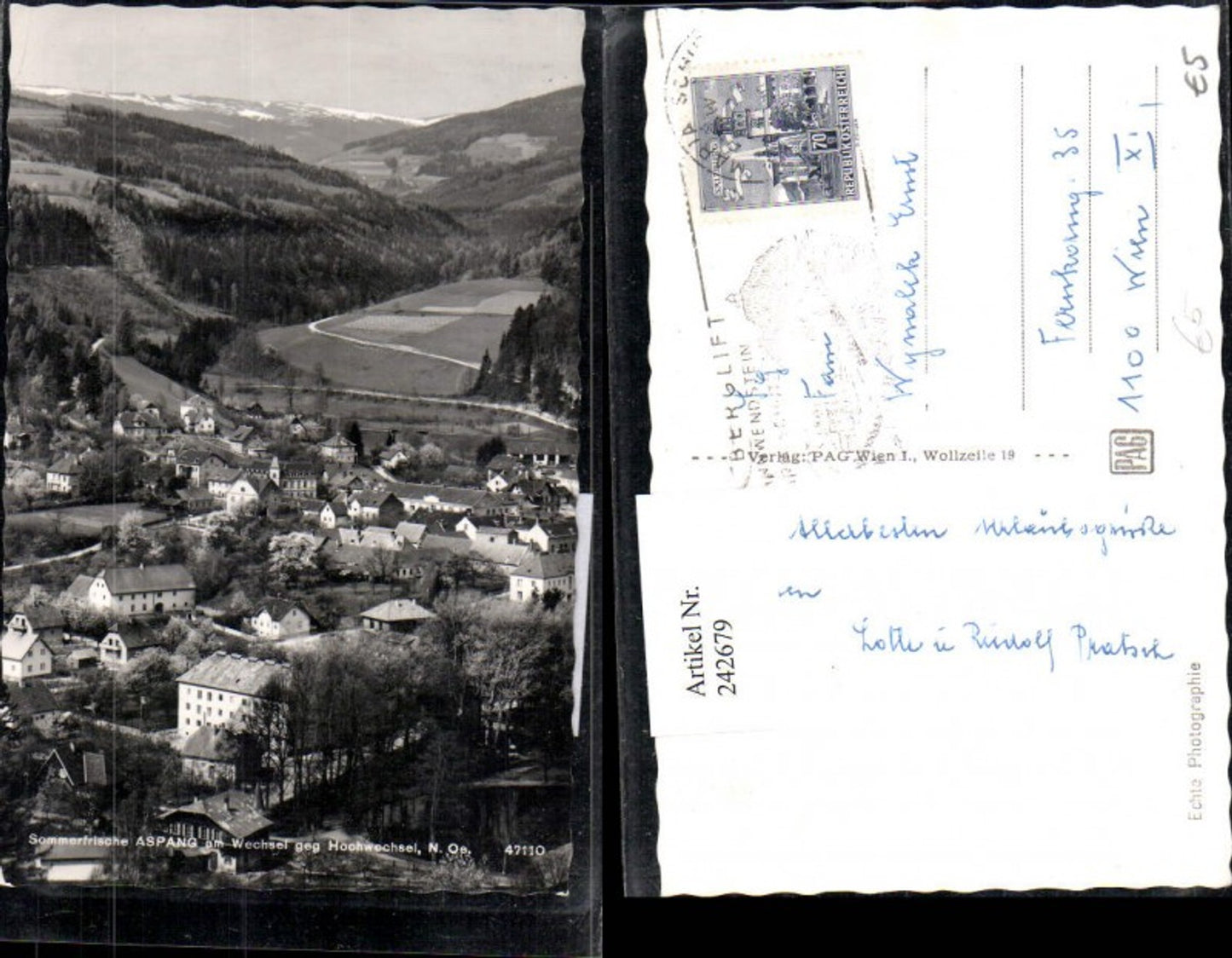 242679,Aspang am Wechsel Totale geg. Hochwechsel