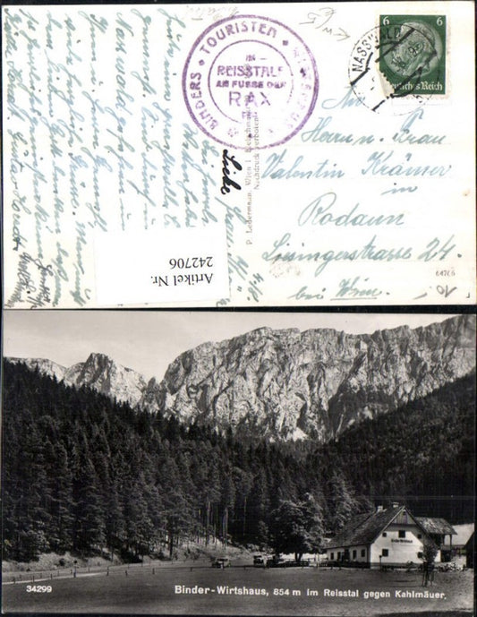 242706,Binder-Wirtshaus im Reisstal geg. Kahlmäuer b. Nasswald