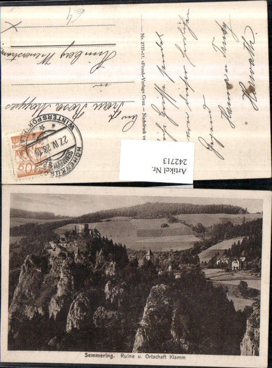 242713,Semmering Ruine u. Ortschaft Klamm