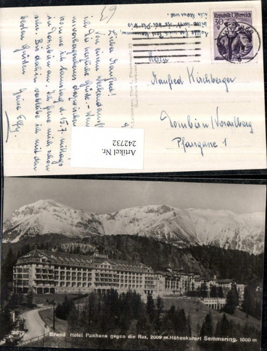 242732,Semmering Grand Hotel Penhans geg. d. Rax