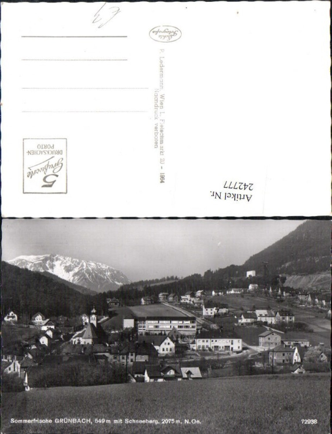 242777,Grünbach Totale m. Schneeberg