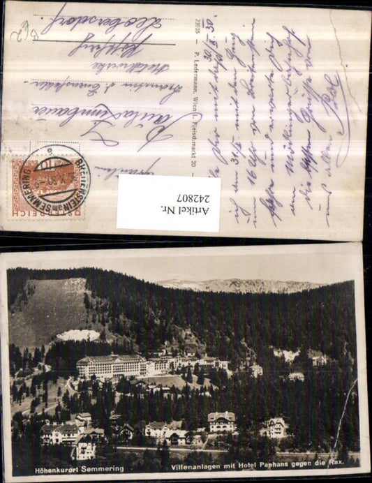 242807,Semmering Totale Villenanlagen m. Hotel Panhans geg. d. Rax