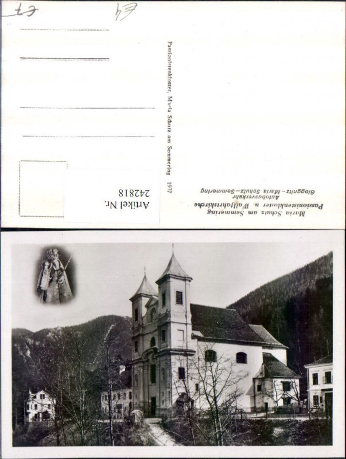 242818,Maria Schutz a. Semmering Passionistenkloster u. Wallfahrtskirche Gnadenbild