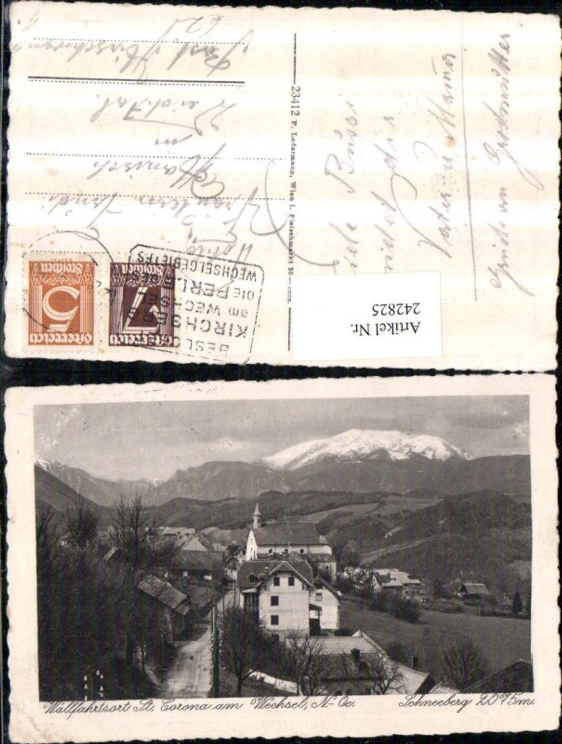 242825,St. Corona am Wechsel Totale m. Schneeberg