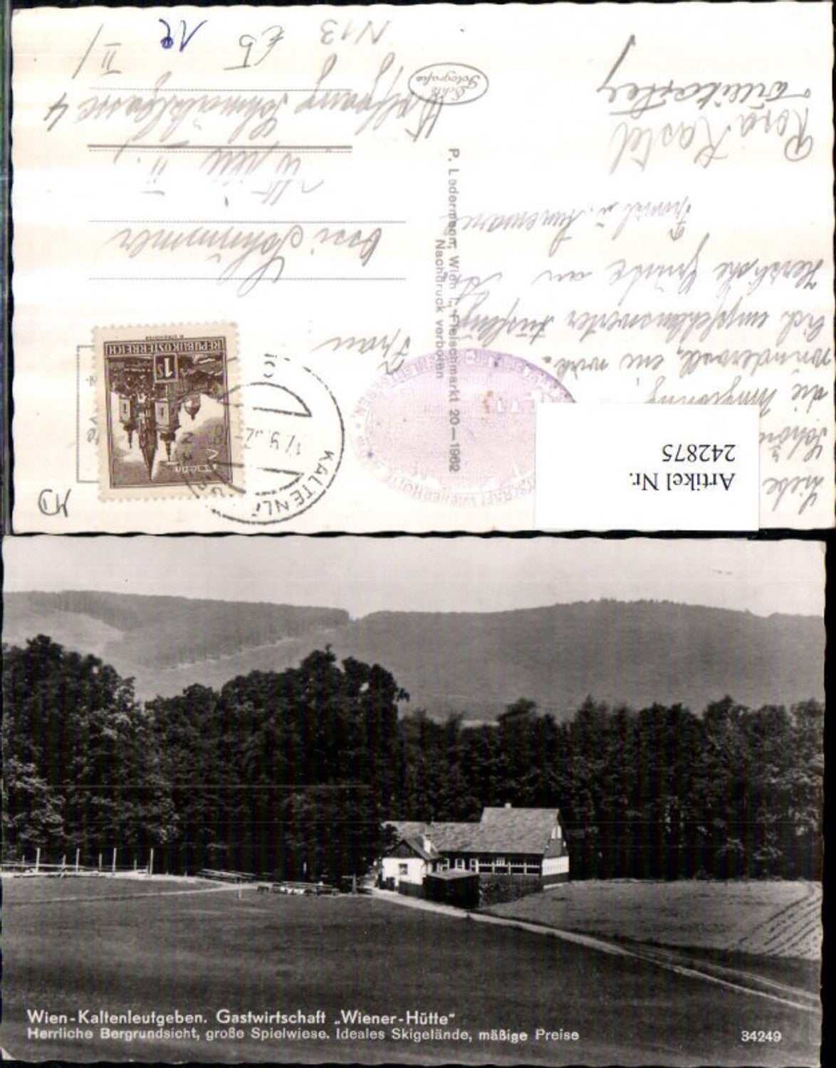 242875,Wien Kaltenleutgeben Gastwirtschaft Wiener-Hütte