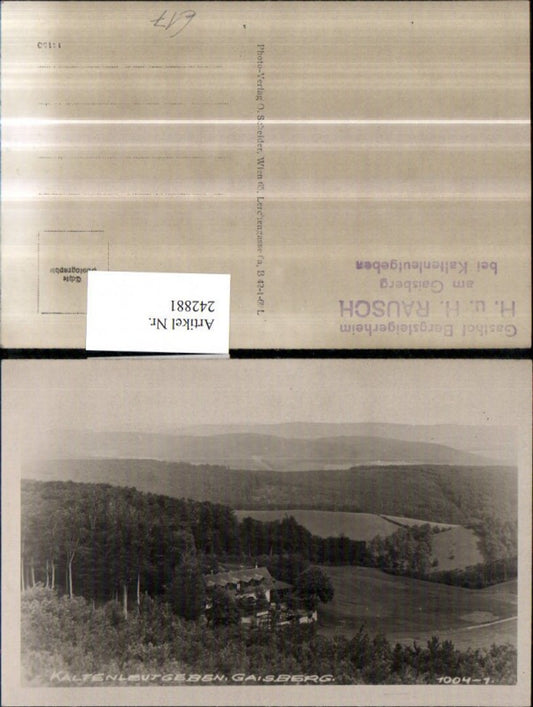 242881,Kaltenleutgeben Gaisberg Gasthof Bergsteigerheim