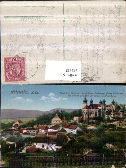 242912,Arstetten Schloss u. Gruft d. Erzherzog Franz Ferdinand u. Gemahlin Herzogin v. Hohenberg