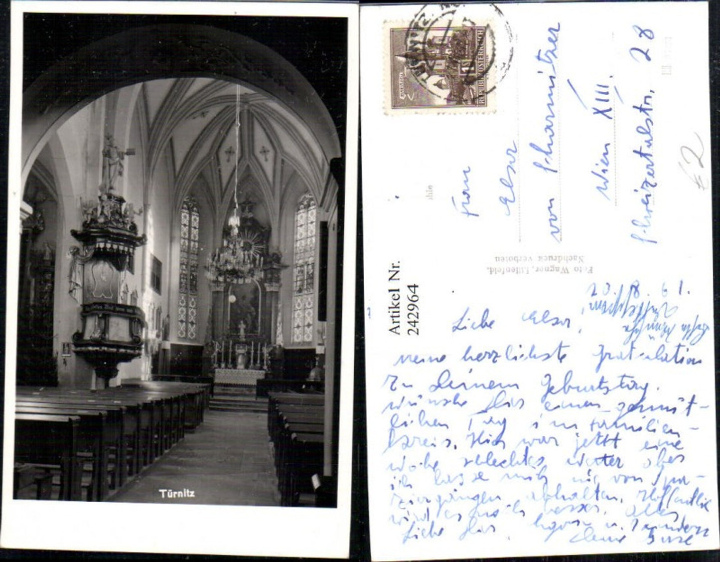 242964,Türnitz Innenansicht d. Kirche
