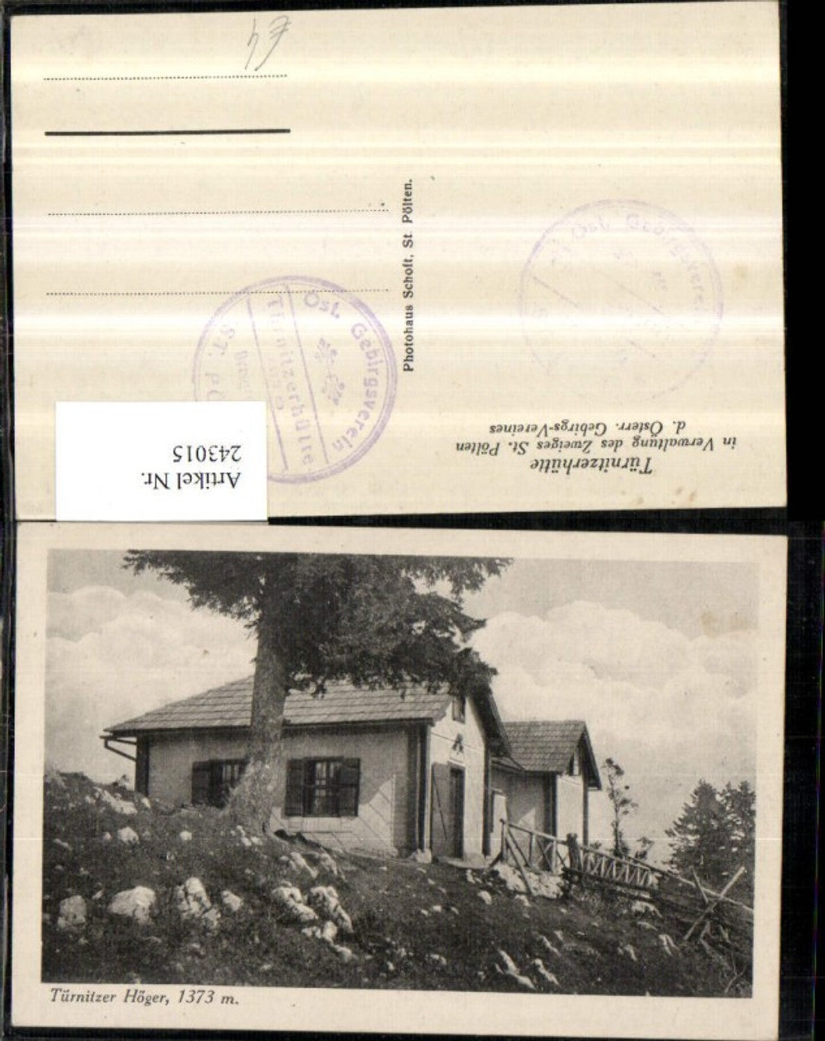 243015,Türnitzerhütte Berghütte am Türnitzer Höger b. Türnitz