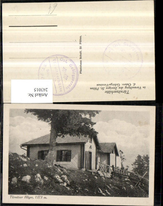 243015,Türnitzerhütte Berghütte am Türnitzer Höger b. Türnitz