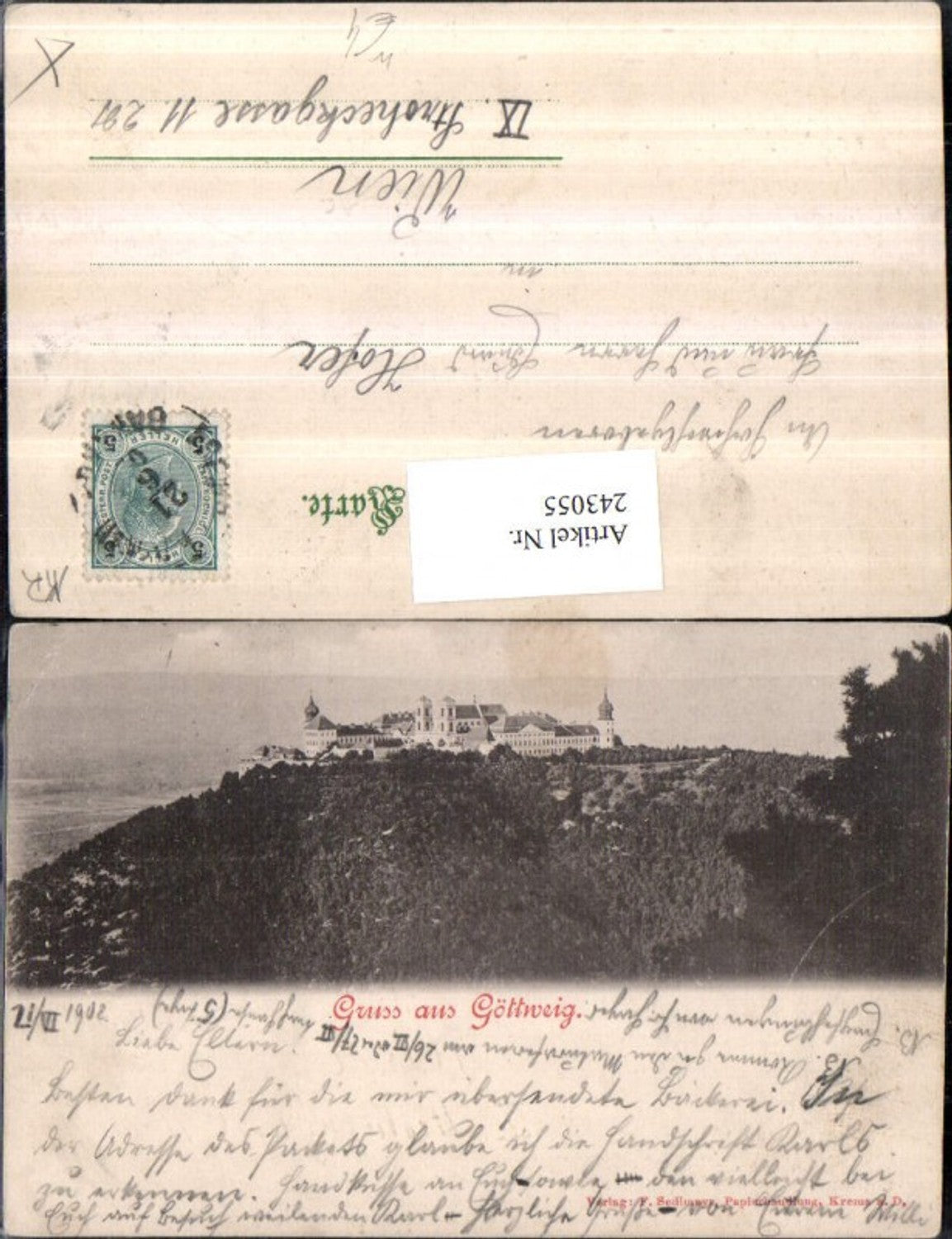 243055,Gruß aus Göttweig Stift b. Furth