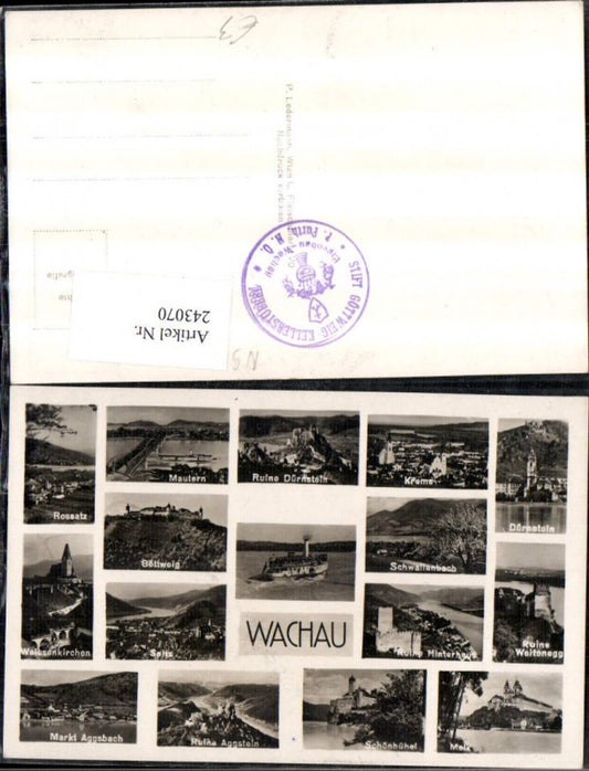 243070,Wachau Krems Mautern Göttweig Aggsbach Rossatz Dürnstein Melk Ruinen Mehrbildkarte