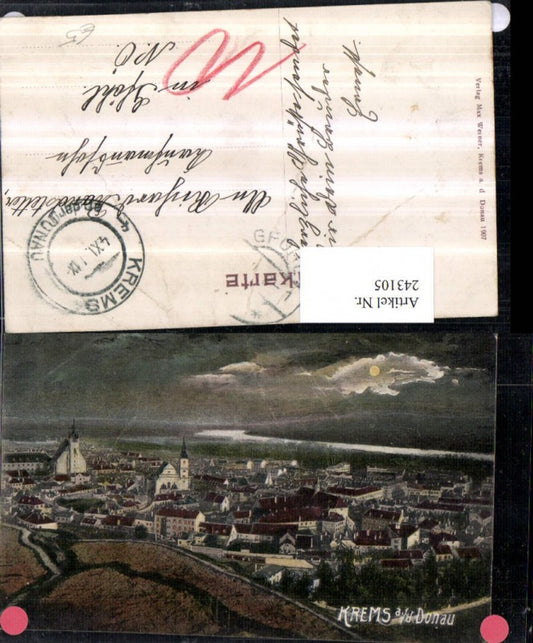 243105,Krems an d. Donau Totale im Mondschein