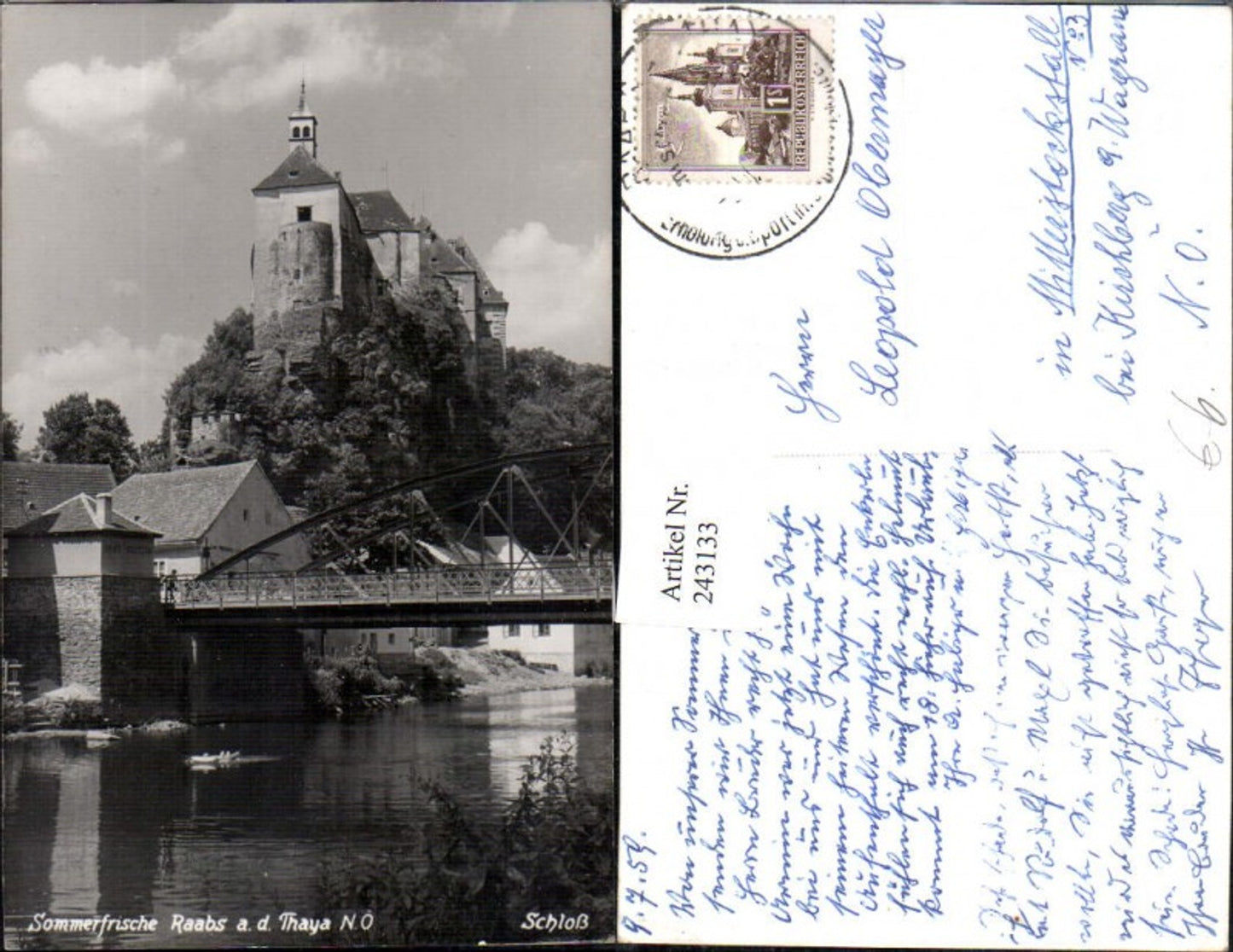 243133,Raabs an d. Thaya Ansicht Brücke Burg Schloss