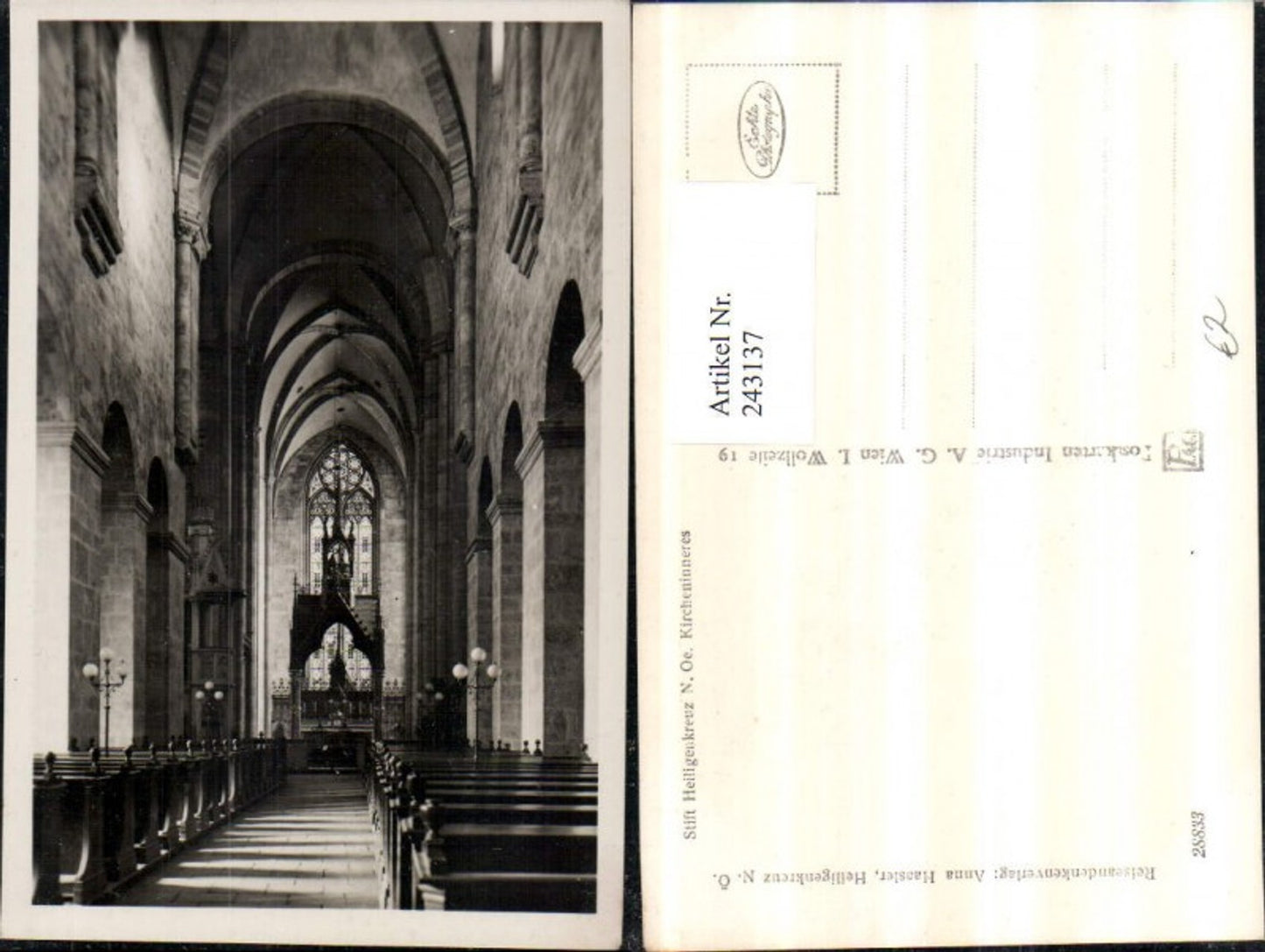 243137,Stift Heiligenkreuz Innenansicht d. Kirche