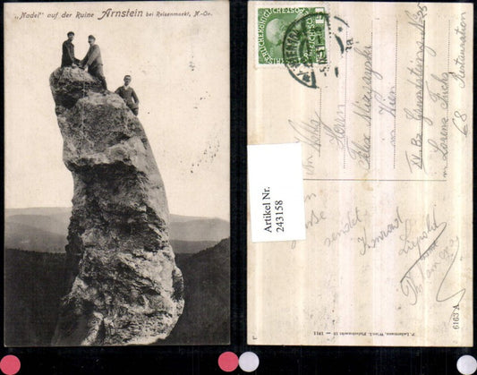 243158,Nadel auf d. Ruine Arnstein b. Reisenmarkt Felsen