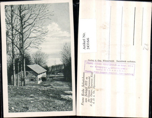 243166,Franz Krebs Schutzhaus am Schöpfl b. Klausen-Leopoldsdorf