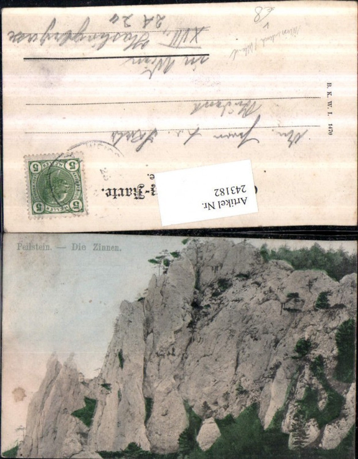 243182,Peilstein Die Zinnen b. Weißenbach an d. Triesting pub Brüder Kohn B.K.W.I. 1470