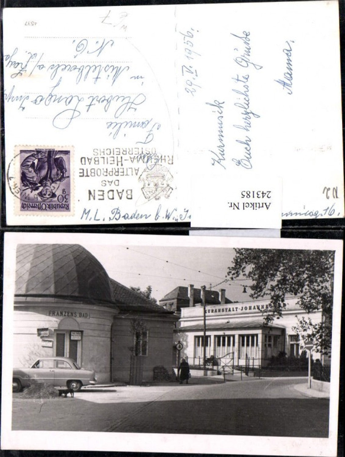 243185,Baden b. Wien Franzensbad Kuranstalt Johannesbad