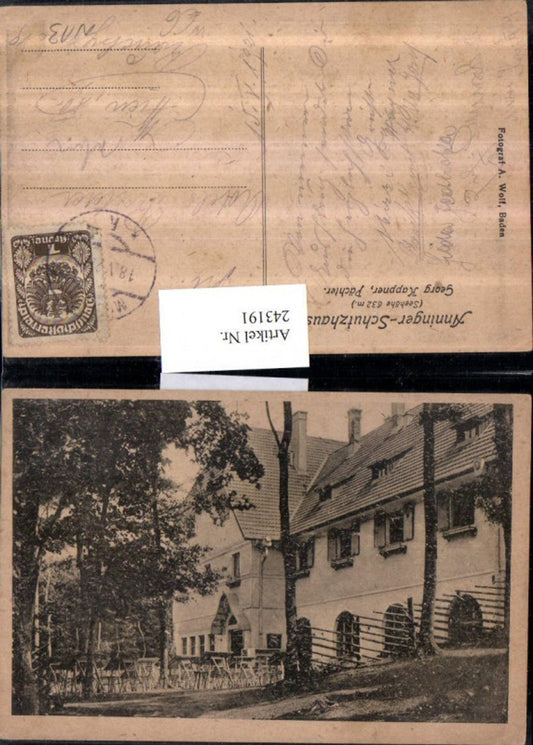 243191,Anninger-Schutzhaus b. Gaaden Pächter Georg Kappner