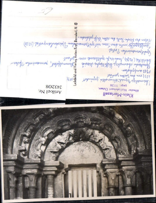 243208,Klein Mariazell Romanisches Portal Kirche Arkaden