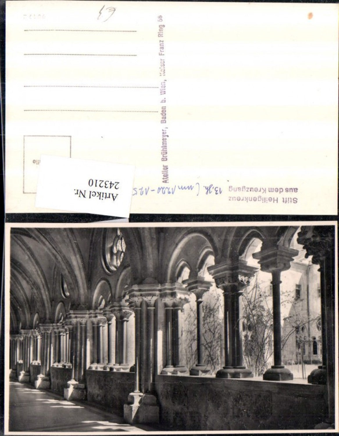 243210,Stift Heiligenkreuz Kreuzgang Arkaden