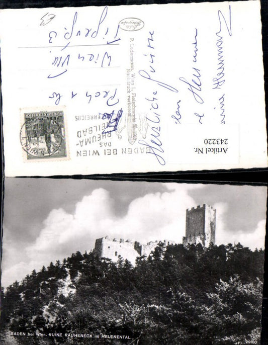 243220,Baden b. Wien Ruine Rauheneck im Helenental