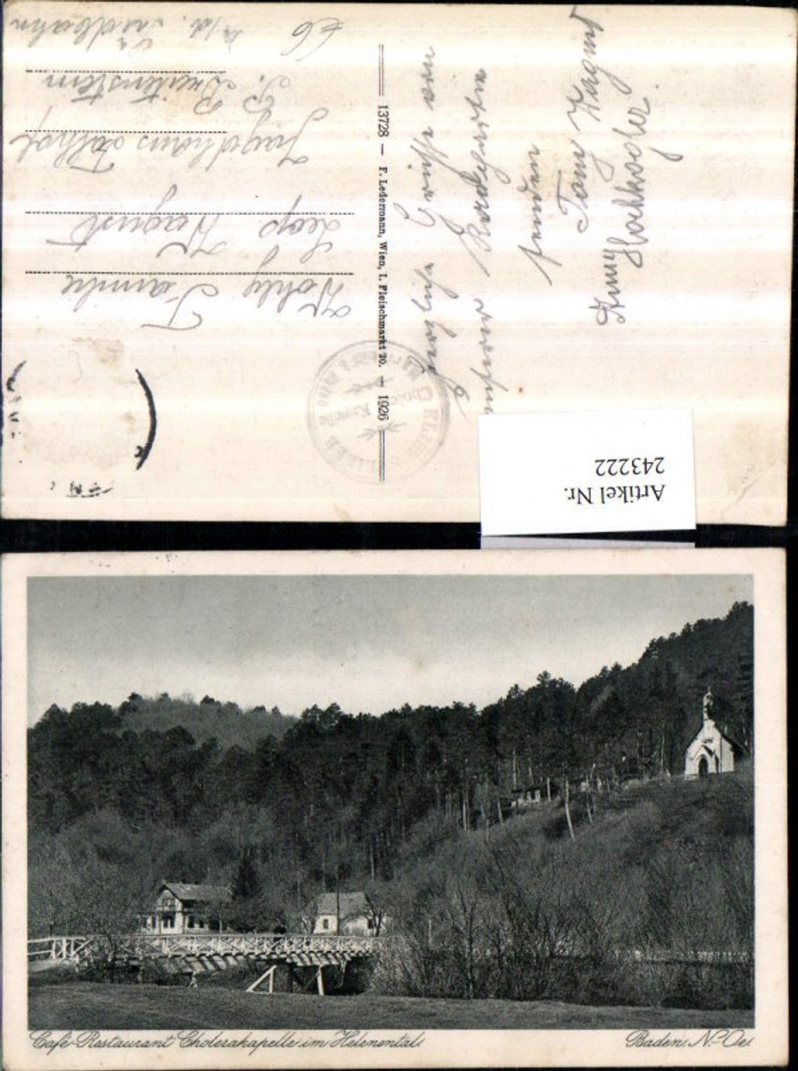 243222,Baden Cafe Restaurant u. Cholerakapelle im Helenental