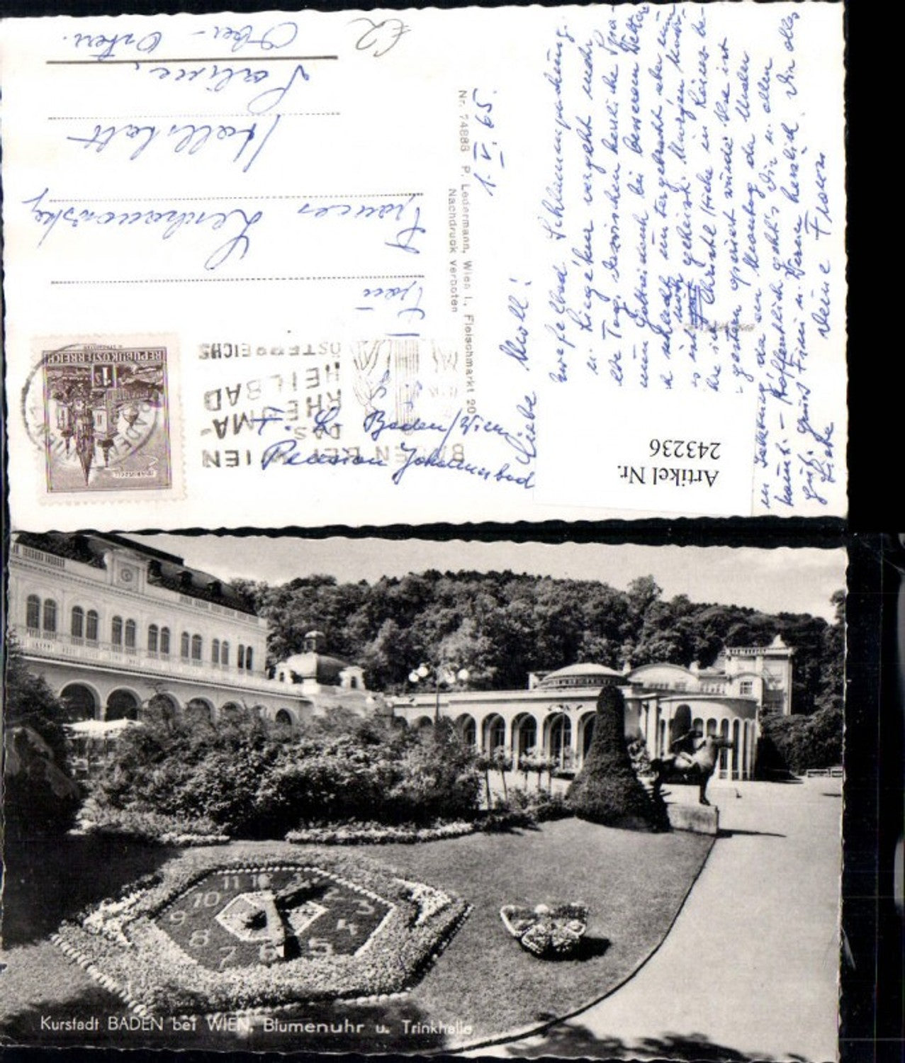 243236,Baden b. Wien Blumenuhr u. Trinkhalle