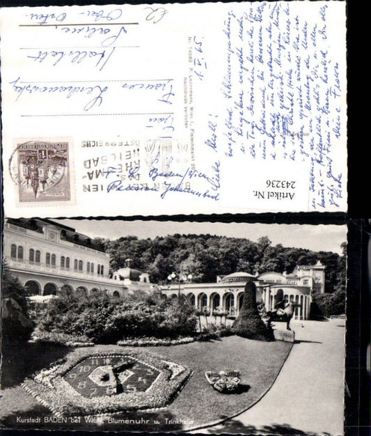 243236,Baden b. Wien Blumenuhr u. Trinkhalle