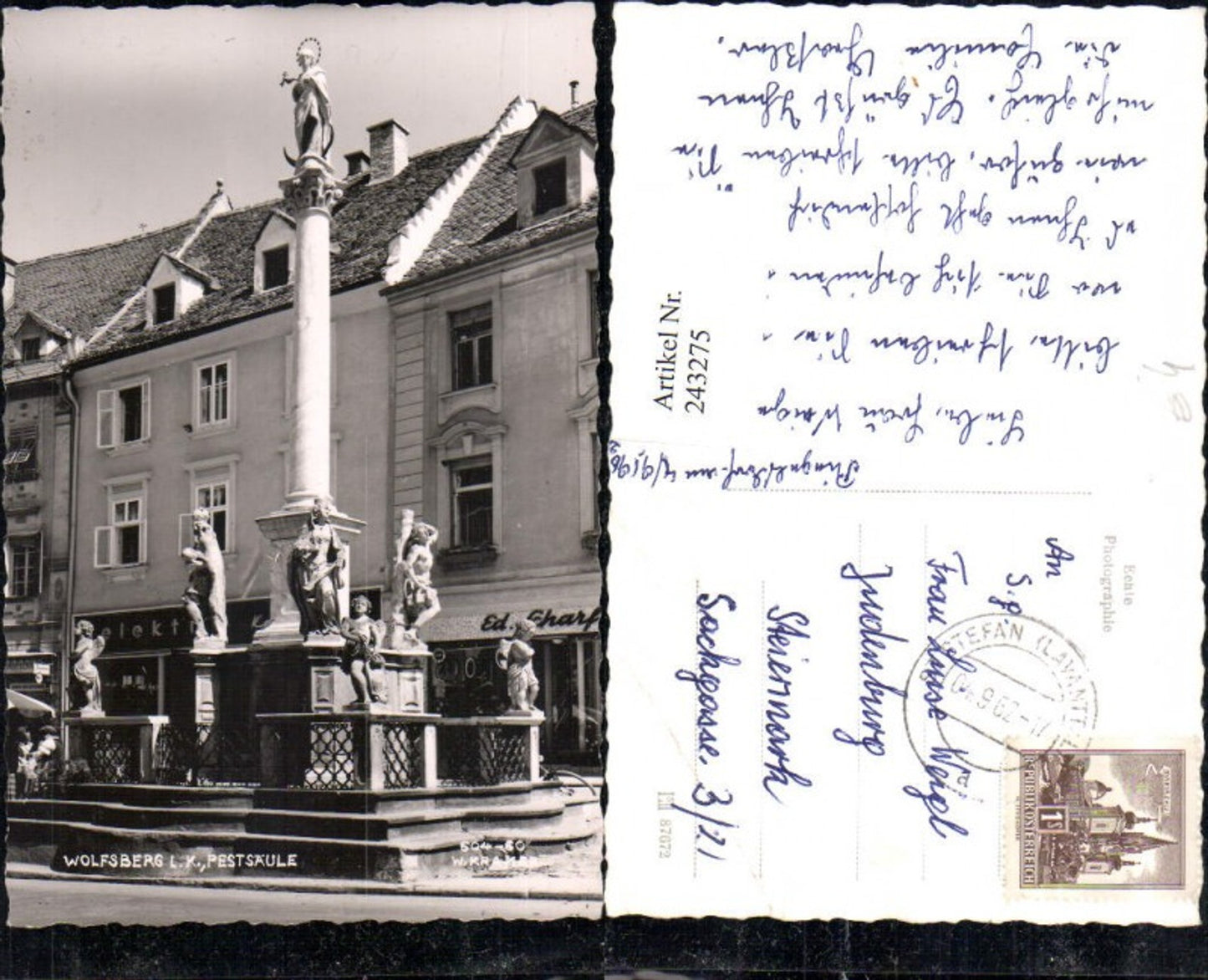 243275,Wolfsberg Pestsäule Mariensäule