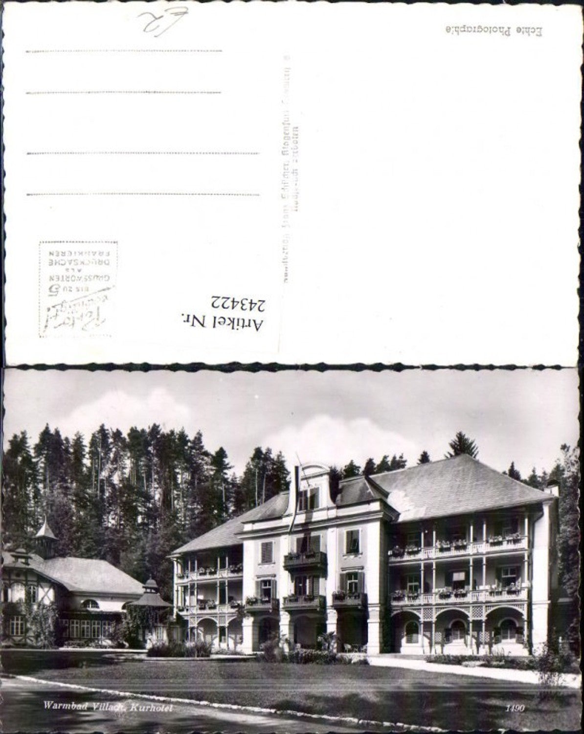 243422,Villach Kurhotel pub Franz Schilcher 1490