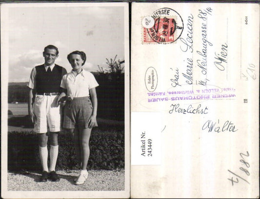 243449,Foto AK Velden am Wörthersee Mann u. Frau Paar pub Wiener Photohaus Sauer