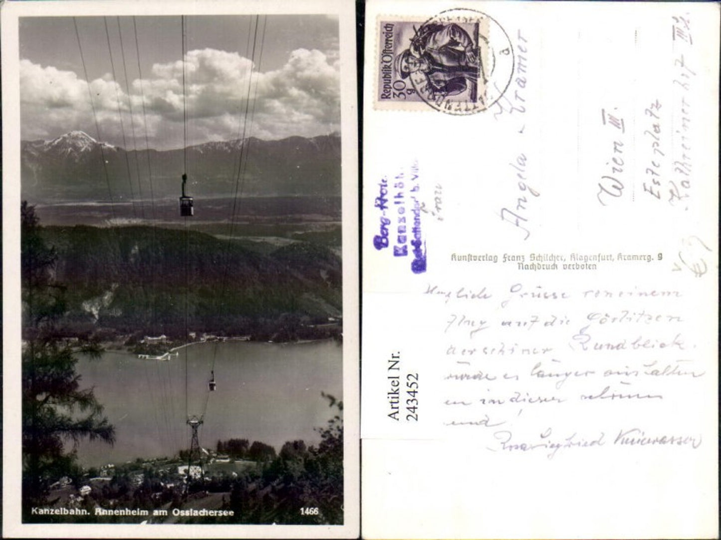 243452,Kanzelbahn Annenheim am Ossiachersee Seilbahn Gondel pub Franz Schilcher 1466