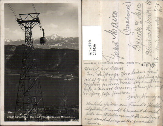 243456,Villach Kanzelbahn Seilbahn Blick auf Ossiachersee u. Mittagskogel pub Franz Schilcher 1370